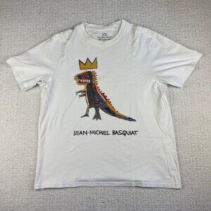 Jean-Michel Basquiat x Pull & bear Dinosaur White Licensed Tee Shirt Size XL EU
